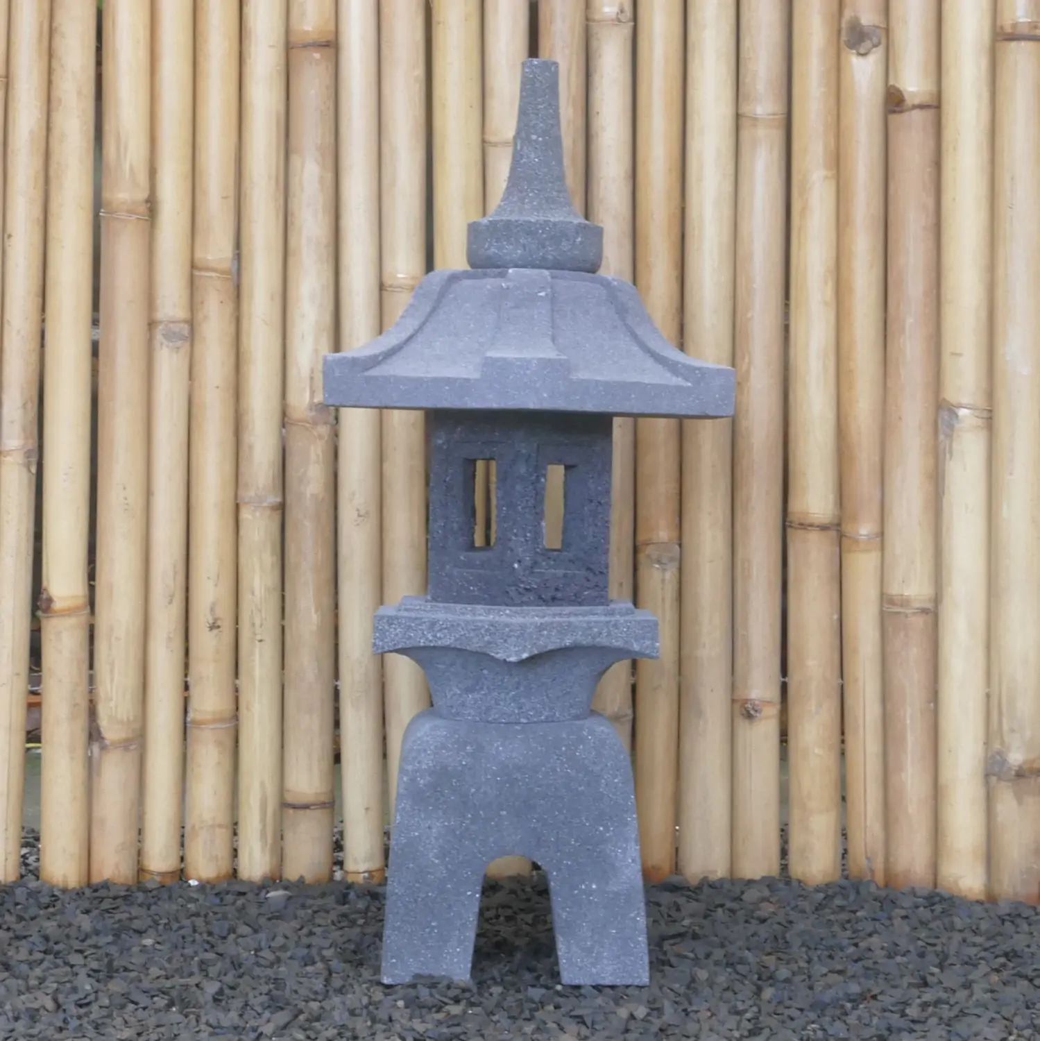  Product image 5 of the product “Japanese style Garden Lantern, made from Andesit Stone. Multipart. 80 cm Height, Roof is 40 cm width. ”